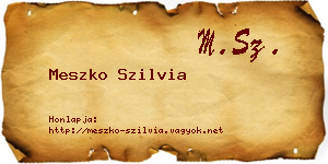 Meszko Szilvia névjegykártya